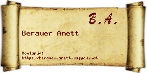 Berauer Anett névjegykártya